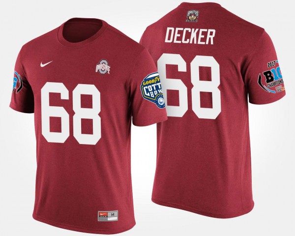 Ohio State Buckeyes Taylor Decker Men's #68 Big Ten Conference Cotton Bowl Bowl Game Scarlet College Football T-Shirt 2404VSRX1